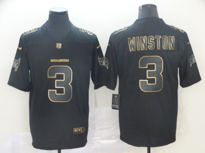 Men Tampa Bay Buccaneers #3 Winston Nike Vapor Limited Black Golden NFL Jerseys->los angeles rams->NFL Jersey